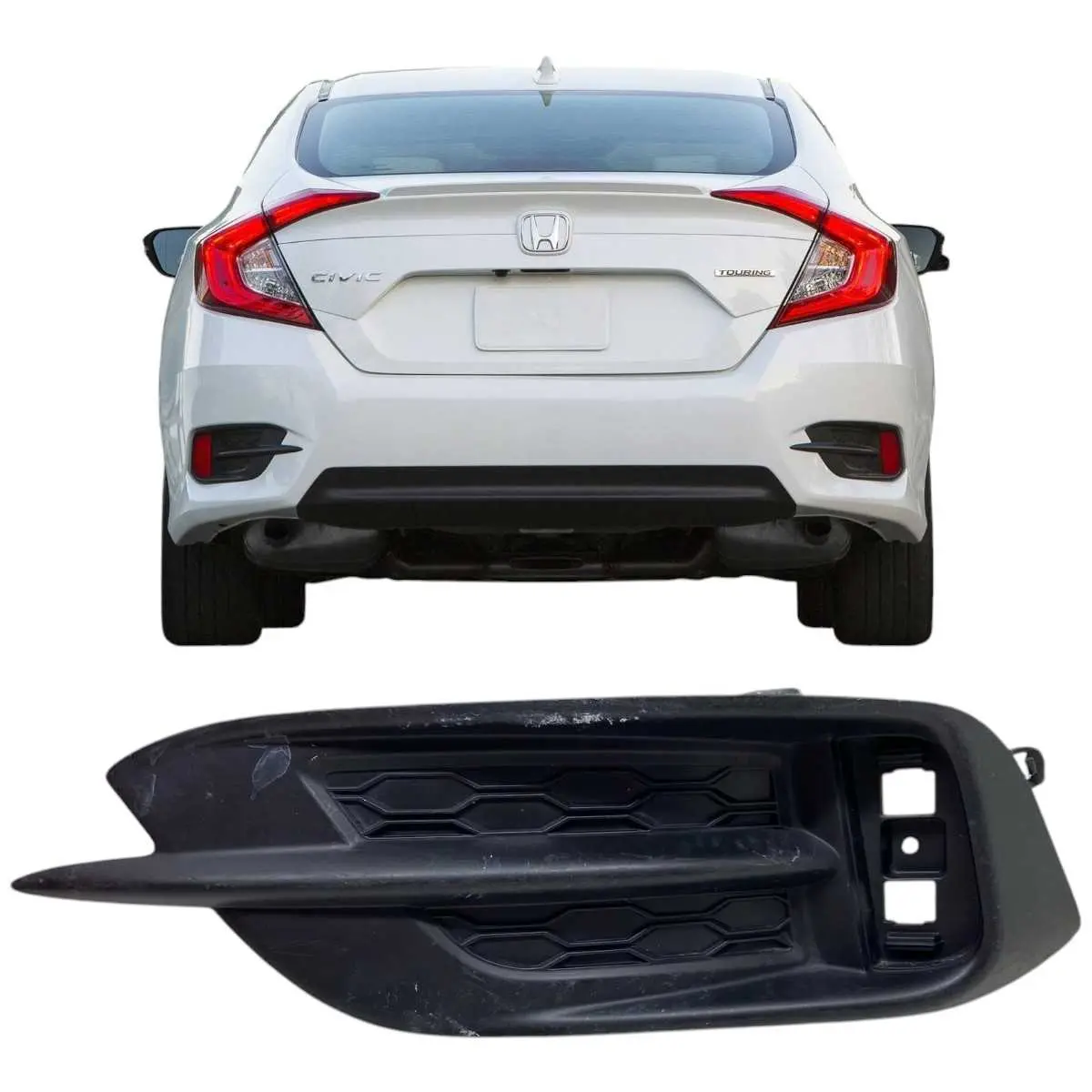 Moldura Dir Parachoque Tras Honda Civic 2016 À 2021 - Cx136